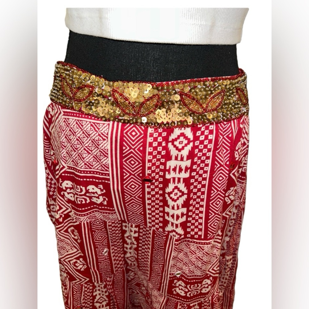 ✌🏻COACHELLA FESTIVAL VIBES!! TWENTY-ONE GORGEOUS FLOWING SEQUINED BOHO SKIRT - Picture 7 of 15